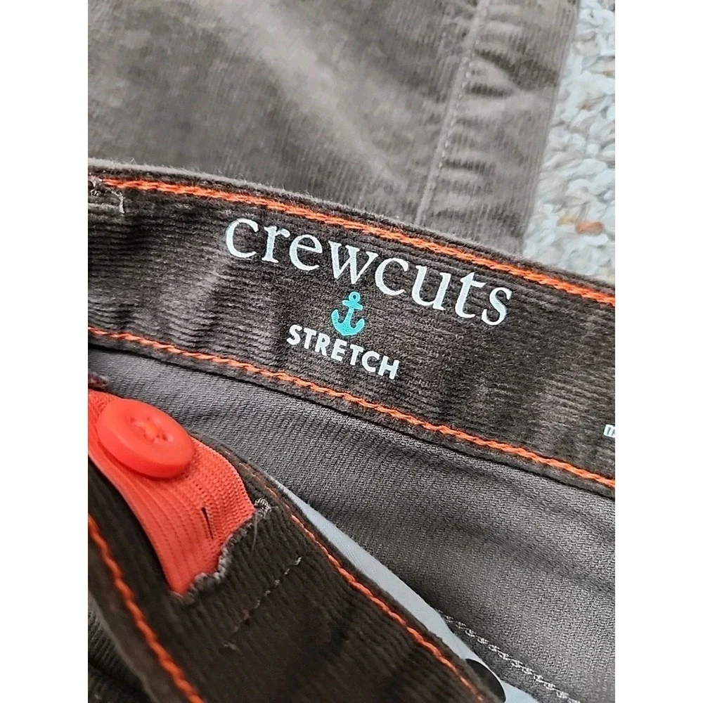 J.Crew Crewcuts Stretch Corduroy Pants Cords Size 10 Brown Zip Fly‎ Adjustable